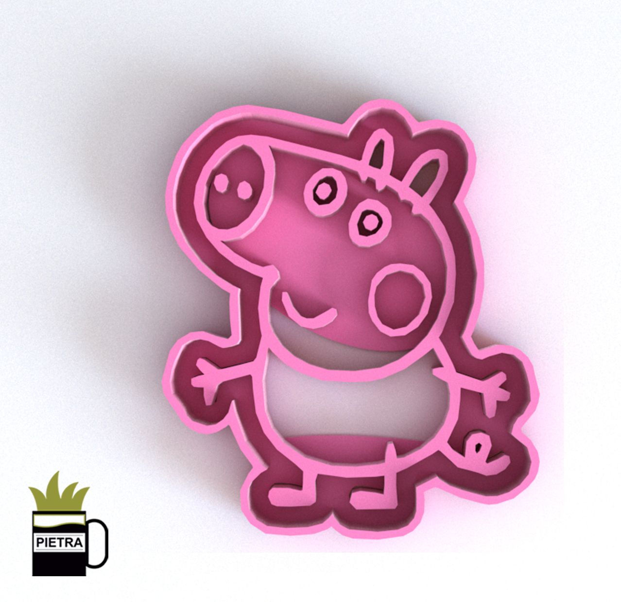 Download STL file PIG COOKIE CUTTER MOLD FONDANT 3D PRINT MODEL